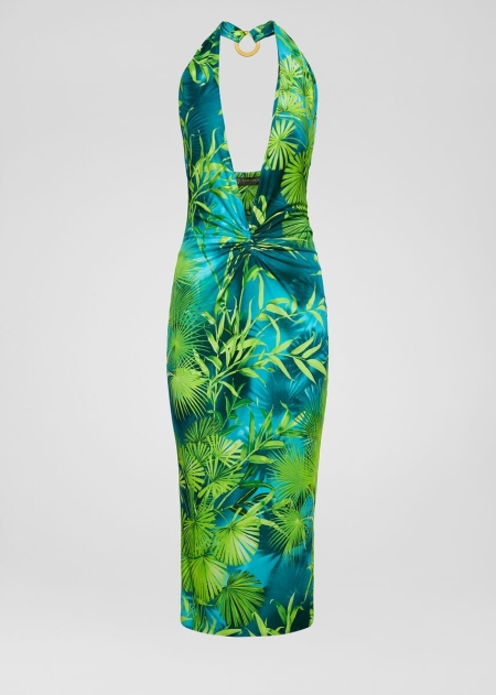 Rochie Versace Versace Jungle Print Crêpe Dama | QTRWXHY-09